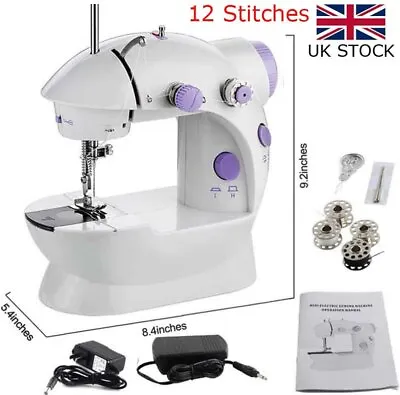 £21.84 • Buy Electric Sewing Machine Portable Mini 12 Stitches 2 Speeds Foot Pedal LED