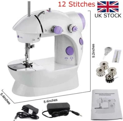 £21.84 • Buy Electric Sewing Machine Portable Mini 12 Stitches 2 Speeds Foot Pedal LED