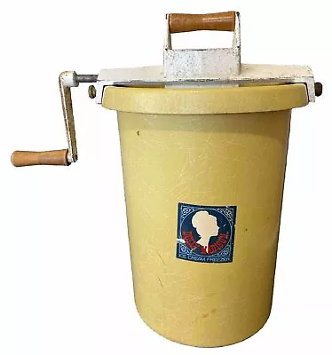 Vintage Dolly Madison Ice Cream Maker Hand Crank Freezer 4-Qt Yellow WORKS • $55