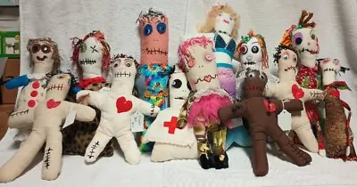 Handmade Vintage Authentic Folk Art Mardi Gras New Orleans Voodoo Doll Lot Of 12 • $200
