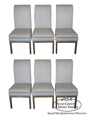 US Furniture Industries Set Of 6 Chrome Base Parsons Style Dining Chairs • $895