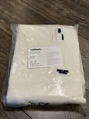 $85 • Buy Pottery Barn Emery 3 In 1 Pole Top Linen Cotton Curtain 50 X 96 Ivory