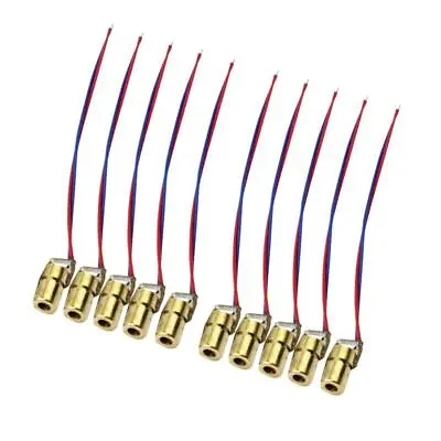 10 Pieces 5V 650nm 6mm 5mW Mini Laser Dot Diode Module Copper Head Red • £5.53