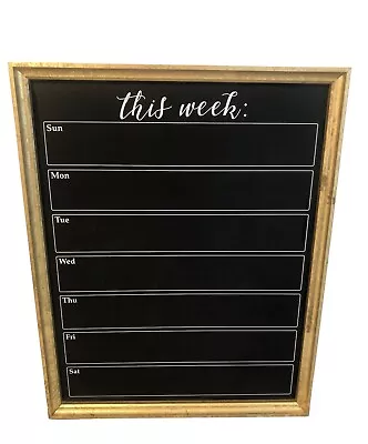 Vtg 7 Day Calendar Week Chalkboard Schedules Messages Memos 16  X 20  Wood Frame • $23.97