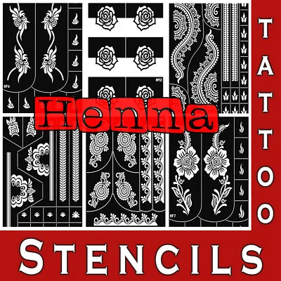 India Henna Stencils Temporary Tattoo Hand Template Body Art Lace Stencil • £3.98