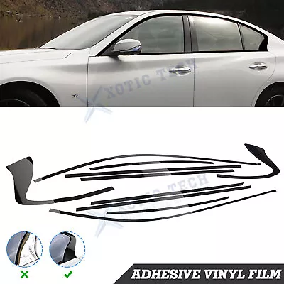 Chrome Delete Blackout Overlay For 2014-23 Infiniti Q50 Q50S Sedan Window Trim • $38.95