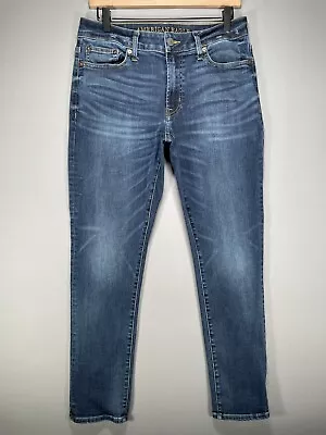 American Eagle Slim Mens 30x30 Extreme Flex Dark Wash Low Rise Denim Jeans • $13.79