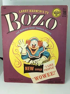 Vintage Bozo The Clown Yellow Vinyl 78 RPM Record From Larry Harmon's TV Show • $9.99