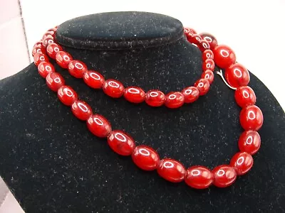 Vintage Cherry Amber Bakelite Graduated Necklace Repair Estate • $205