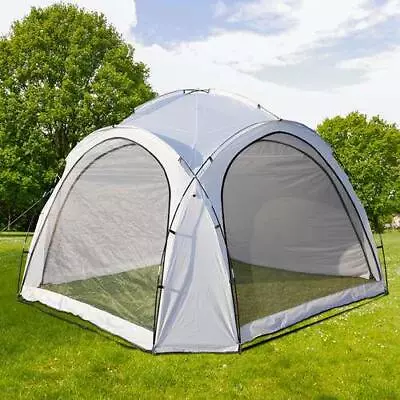 White Outdoor Dome Gazebo With Four Sides 3.5m X 3.5m Tent Shelter Camping • £70.95