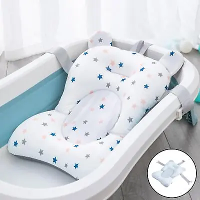 Baby Bath Pillow Anti-Slip Foldable  Bath Tub  Blue • £11.81