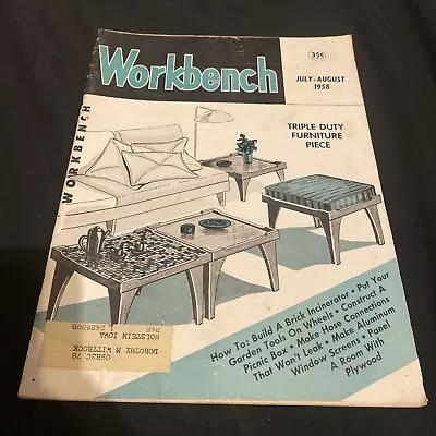 Vintage Workbench Magazine Triple Duty Furniture Piece Jul/Aug1958 • $15