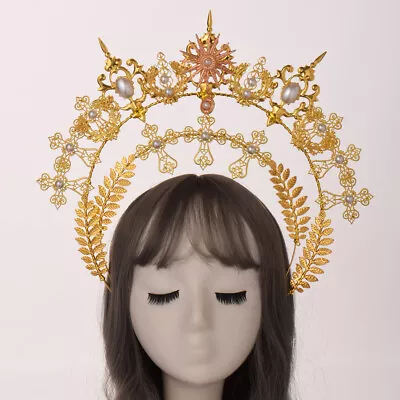 Vintage Girl Halo Crown Headdress Headpiece Headband Hair Accessory Lolita • $23.99