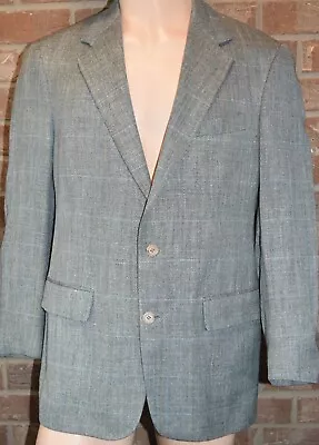 Brooks Brothers Blazer Mens 38R Regular Herringbone Gray Blue Yellow Black • $42.59