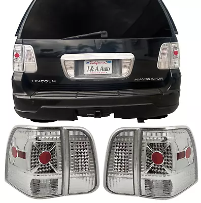 FITS 2003-2006 Lincoln Navigator L.E.D. Look Tail Lights Chrome 4PC Rear Lamps • $184.99