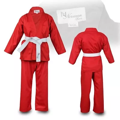 Children's Karate Suit White Belt Free Kids/Child Karate Suit Red • £10.79