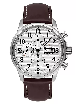 Iron Annie Men's Watch Automatic Chronograph Braun/Silver Chrono 5818-1 • $2034.04