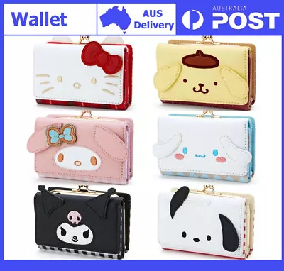 Sanrio Bag Casual Fashion PU Leather Wallet Cute Folding Card Bags Birthday Gift • $28.59