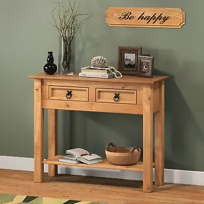 Corona Console Table 2 Drawer Mexican Solid Pine Hallway By Mercers Furniture® • £47.99