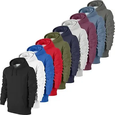 M&S Mens Hoodie Fleece Pullover Top Sweatshirt Hooded Casual 100% Cotton Jacket • £9.99