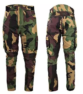 Camo CE Armour Textile Waterproof Motorbike Motorcycle Trousers Jeans Pants Army • £34.99