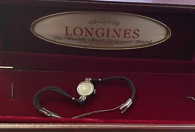 Vintage 14k Solid White Gold Longines Wittnauer Ladies Watch Original Box • $175