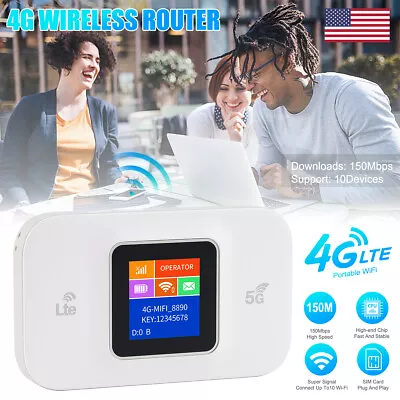 Unlocked 4G-LTE Mobile Broadband Wireless Router Portable WiFi Hotspot 150Mbps • $32.98