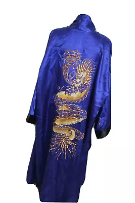 Royal Blue Samurai Embroidered Robe Adult Costume One Size With Pants Japenese • $35.96