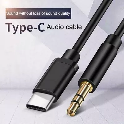Type C To Aux Cable USB Type-C Male To 3.5mm Cord Car AUX Music Audio Adapter • $3.99