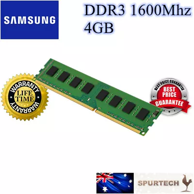 Samsung DDR3 DIMM Desktop RAM Memory 4GB 1600 Mhz PC3-12800 4G OEM • $12.20