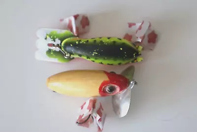 2 Vintage Arbogast Fishing Mud Bug {Glows) Jitter Bug Fishing Lures Crankbait • $6