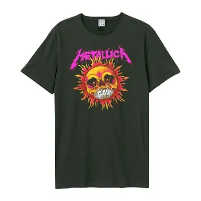 Amplified Metallica T-Shirt Neon Pushead Sun Cotton Vintage Metal Band Tee Top • £23.95