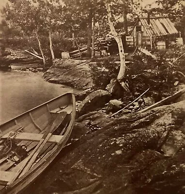 StereoView Photo Card - Huckleberry Island On Lake George - America Illustrated • $20