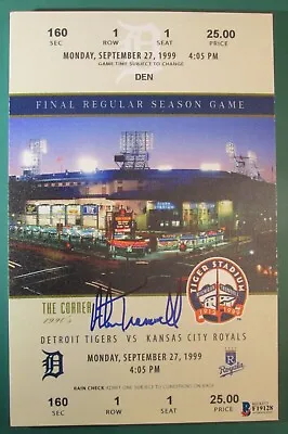 Alan Trammell Signed Mega Ticket Final Game Tiger Stadium Detroit  HOF BECKETT • $145