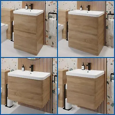 Modern Bathroom Vanity Unit Basin Cabinet Floor Standing Wall Hung Storage Wood • £129.97