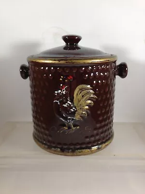 Brown Ceramic Hobnail Rooster Canister Cookie Jar • $7.14