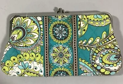 Gently Used ~Vera Bradley Peacock Kiss Lock Clutch Wallet • $24.50