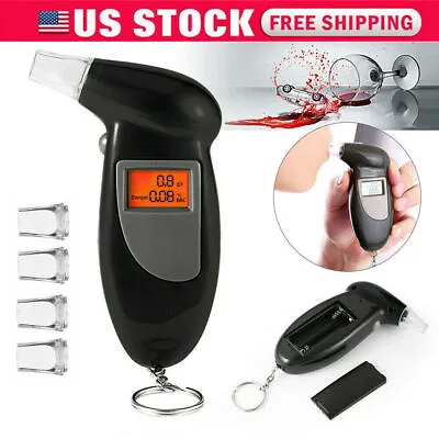 Digital LCD Police Breath Breathalyzer Test Alcohol Tester Analyzer Detector - • $8.39