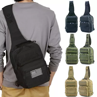 Tactical Sling Shoulder Bag Molle Crossbody Chest Pack Men Military Backpack Bag • $8.97