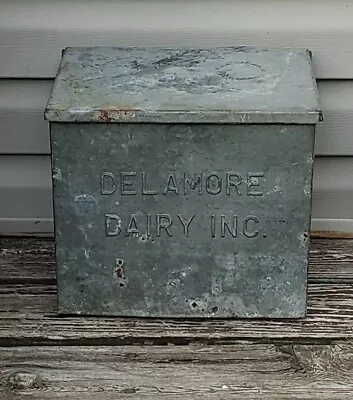 Rare One Vintage Antique Delamore Dairy Milk Bottle Cooler Box Brooklyn NY • $125