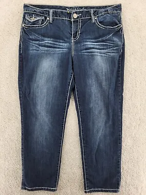 Maurices Curvy Bootcut Whiskered Stretch Jeans Womens Size 13/14 Nice • $26.75