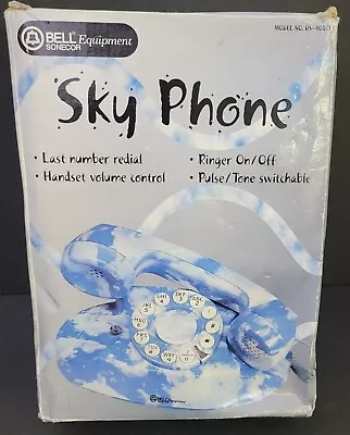 HTF Vintage 2001 Sky Phone Cloud Theme Blue And White Landline Phone Tested • $99.99