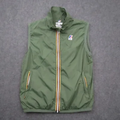 K-Way Vest Mens Medium Green Nylon Sleeveless Jacket Full Zip • $74.95