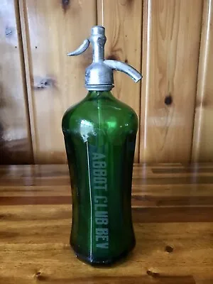 Antique Vintage Green Seltzer Bottle ABBOT CLUB BEV • $68