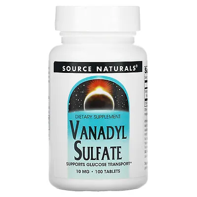 Source Naturals Vanadyl Sulfate 10 Mg 100 Tablets Dairy-Free Egg-Free • $13.28