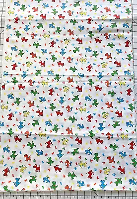 Bright Dachshunds Paws Bones Tossed On White Quilt Cotton Jo-Ann # 22013 2 Yds • $20