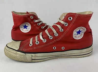Vintage Converse All Star Chuck Taylor High Top Sneaker Red USA Mens 10 80s 90s • $99.99
