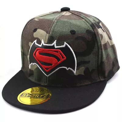 Boys Camo Baseball Cap Kids SUPERHERO Snapback Toddler Hip Hop Sport Sun Hats UK • £8.69