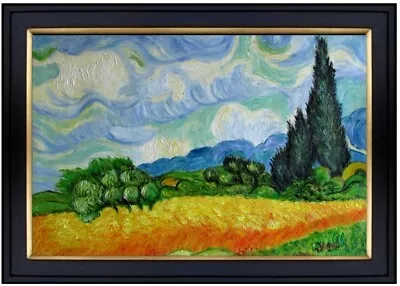 $379 • Buy Framed Van Gogh Field With Cypresses Repro, Hand Painted Oil Painting 24x36in