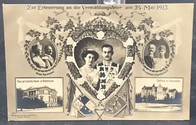 1913 RPPC Wedding Ernst August Brunswick & Victoria Louise Prussia Postcard • $12.99